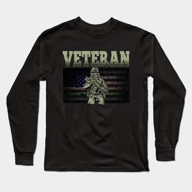 VETERAN TROOP FLAG Long Sleeve T-Shirt by Turnbill Truth Designs